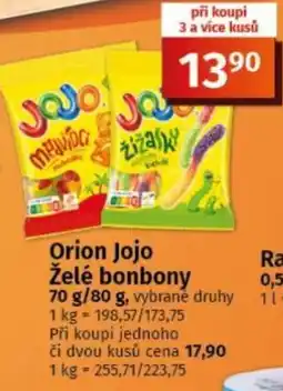 COOP TIP Orion Jojo Želé bonbony nabídka