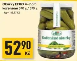 Žabka Efko kořeněné okurky nabídka