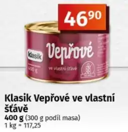 COOP TIP Klasik Vepřové ve vlastní šťávě nabídka