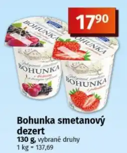 COOP TIP Bohunka smetanový dezert nabídka