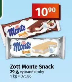 COOP TIP Zott Monte Snack nabídka