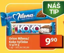 COOP TIP Orion Milena/ Koko tyčinka nabídka