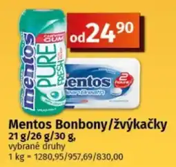 COOP TIP Mentos Bonbony/žvýkačky nabídka