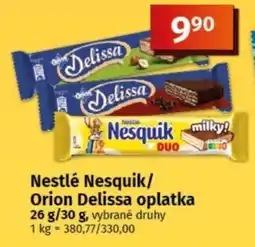COOP TIP Nestlé Nesquik/Orion Delissa oplatka nabídka