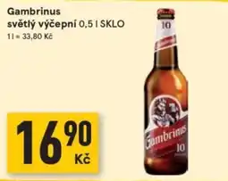 Žabka Gambrinus světlý výčepní nabídka