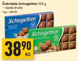 Žabka Schogotten čokoláda nabídka