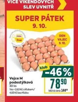 Billa Vejce M podestýlková 30 ks nabídka