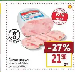 Billa Šunka Bečva z pultu lahůdek cena za nabídka