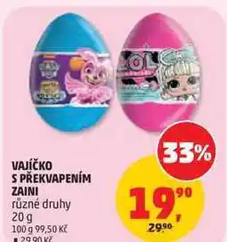 Penny Market VAJÍČKO S PŘEKVAPENÍM ZAINI různé druhy nabídka