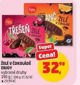 Penny Market ŽELÉ V ČOKOLÁDĚ ENJOY vybrané druhy nabídka