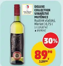 Penny Market DELUXE COLLECTION VINAŘSTVÍ MUTĚNICE Ryzlink vlašský nabídka