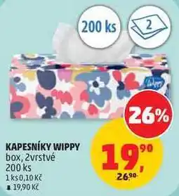 Penny Market KAPESNÍKY WIPPY box, 2vrstvé, 200 ks nabídka
