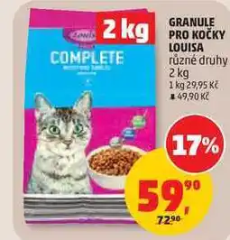 Penny Market GRANULE PRO KOČKY COMPLETE LOUISA různé druhy nabídka