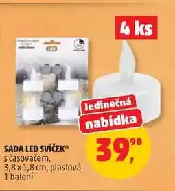 Penny Market SADA LED SVÍČEK s časovačem, 3,8 x 1,8 cm, plastová, 1 balení nabídka