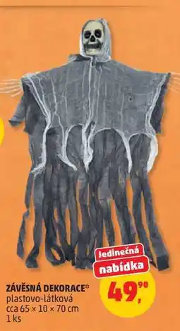 Penny Market ZÁVĚSNÁ DEKORACE plastovo-látková cca 65 x 10 x 70 cm, 1 ks nabídka