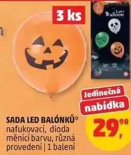 Penny Market SADA LED BALÓNKŮ nafukovací, dioda měnící barvu, různá provedení, 1 balení nabídka