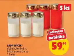 Penny Market SADA SVÍČEK doba hoření 43 h, bílá/červená barva, 1 balení nabídka