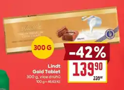 Billa Lindt Gold Tablet nabídka
