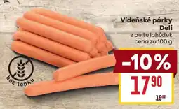 Billa Vídeňské párky Deli nabídka