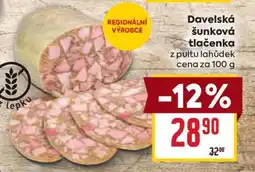 Billa Davelská šunková tlačenka nabídka