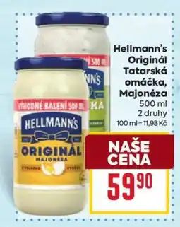 Billa Hellmann’s Originál Tatarská omáčka, Majonéza nabídka