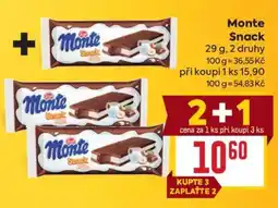 Billa Monte snack nabídka