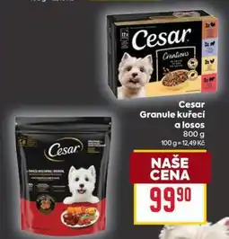 Billa Cesar Granule kuřecí a losos nabídka