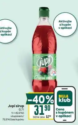 Billa Jupí sirup nabídka