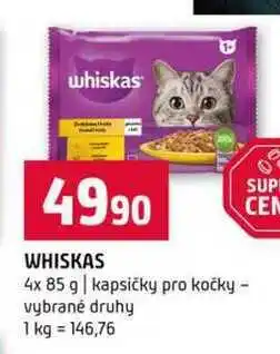 Terno WHISKAS 4x 85 g kapsičky pro kočky vybrané druhy nabídka