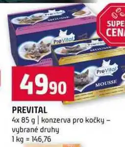 Terno PREVITAL 4x 85 g konzerva pro kočky vybrané druhy nabídka