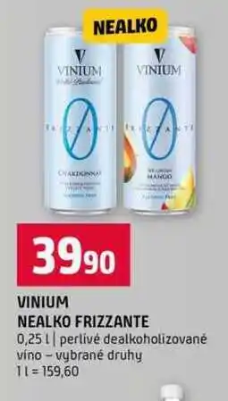 Terno VINIUM NEALKO FRIZZANTE 0,25l perlivé dealkoholizované víno vybrané druhy nabídka