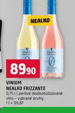 Terno VINIUM NEALKO FRIZZANTE 0,75l perlivé dealkoholizované vino vybrané druhy nabídka