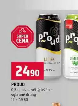 Terno PROUD 0,5l pivo světlý ležák vybrané druhy nabídka