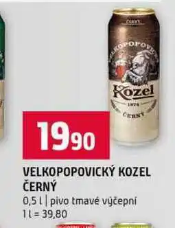 Terno VELKOPOPOVICKÝ KOZEL ČERNÝ 0,5l pivo tmavé výčepní nabídka