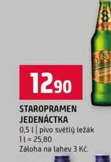 Terno STAROPRAMEN JEDENÁCTKA 0,5l pivo světlý ležák nabídka