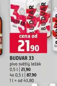 Terno BUDVAR 33 pivo světlý ležák nabídka
