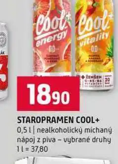 Terno STAROPRAMEN COOL+ 0,5l nealkoholický míchaný nápoj z piva vybrané druhy nabídka