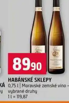 Terno HABÁNSKÉ SKLEPY KÁ 0,75l Moravské zemské víno vybrané druhy nabídka