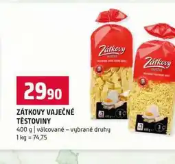 Terno ZÁTKOVY VAJEČNÉ TĚSTOVINY 400 g válcované vybrané druhy nabídka