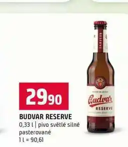 Terno BUDVAR RESERVE 0,33l pivo světlé silné pasterované nabídka
