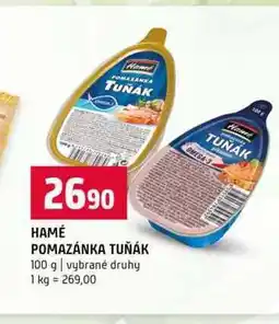 Terno HAMÉ POMAZÁNKA TUŇÁK 100 g vybrané druhy nabídka