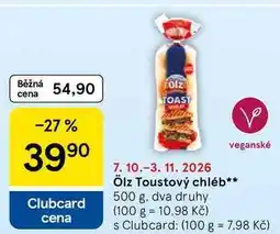 Tesco Ölz Toustový chléb, 500 g, dva druhy nabídka