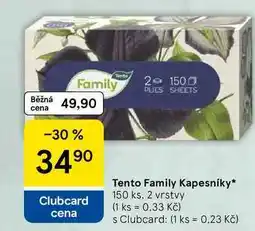 Tesco Tento Family Kapesníky, 150 ks. 2 vrstvy nabídka