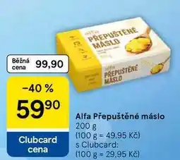 Tesco Alfa Přepuštěné máslo nabídka