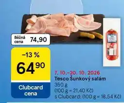 Tesco Tesco Šunkový salám nabídka