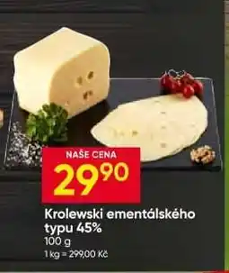 Hruška Krolewski ementálského typu 45% nabídka