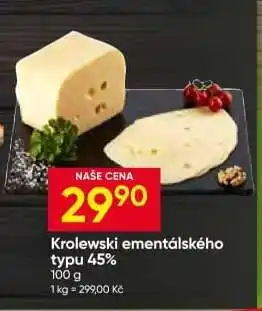 Hruška Krolewski ementálského typu 45% nabídka