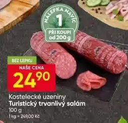 Hruška Kostelecké uzeniny Turistický trvanlivý salám nabídka