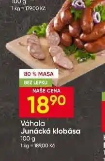 Hruška Váhala Junácká klobása nabídka