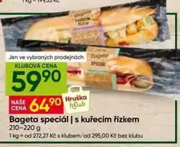 Hruška Bageta speciál | s kuřecím řízkem nabídka